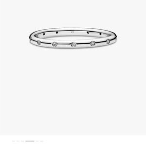 Pandora Simple Sparkling Band Ring Sterling Silver Size 10